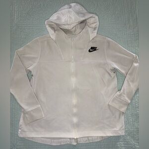 Nike White Women's Full‑Zip Bomber Hoodie Jacket